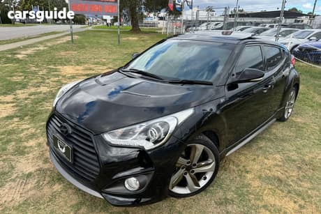 Black 2015 Hyundai Veloster Coupe Sr Turbo