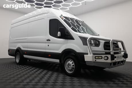 White 2021 Ford Transit Van 470E Jumbo (Rwd) Drw