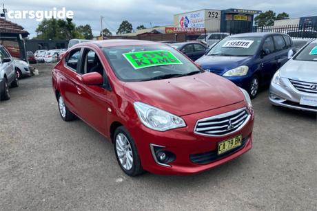 Red 2014 Mitsubishi Mirage Sedan Es