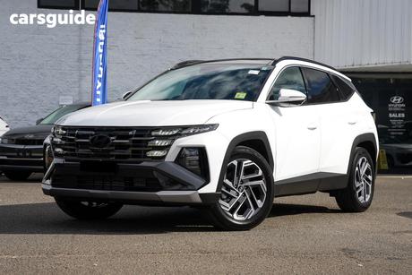 White 2026 Hyundai Tucson Wagon Premium Hybrid (Awd)