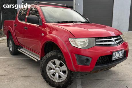 Red 2014 Mitsubishi Triton Double Cab Utility Glx (4X4)