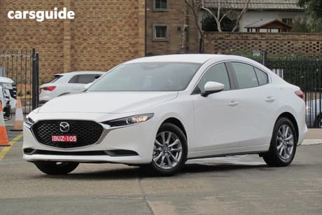 White 2023 Mazda 3 Sedan G20 Pure