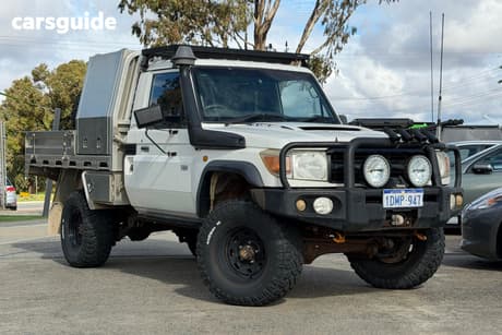 White 2009 Toyota Landcruiser Cab Chassis Workmate (4X4)