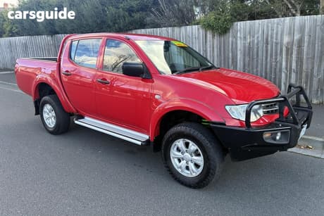 Red 2014 Mitsubishi Triton Double Cab Chassis Glx (4X4)