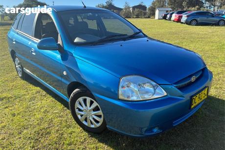Blue 2005 Kia RIO Hatchback Ex