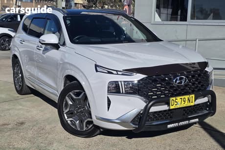 White 2022 Hyundai Santa FE Wagon Highlander Hev (7 Seat)
