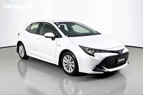 White 2023 Toyota Corolla Hatchback Ascent Sport Hybrid