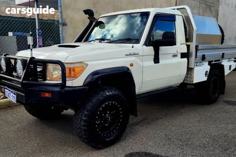 White 2012 Toyota Landcruiser Cab Chassis Workmate (4X4)