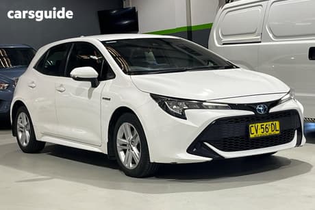 White 2019 Toyota Corolla Hatchback Ascent Sport (Hybrid)