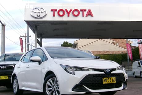 White 2025 Toyota Corolla Hatchback Ascent Sport Hybrid