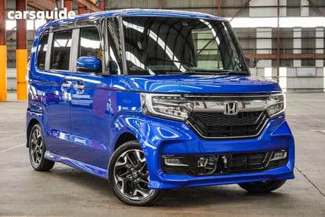 Blue 2021 Honda N BOX SUV CUSTOM