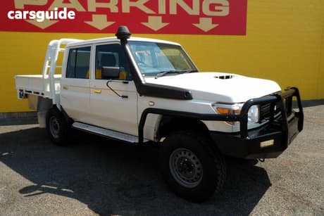 White 2021 Toyota Landcruiser Double Cab Chassis Workmate