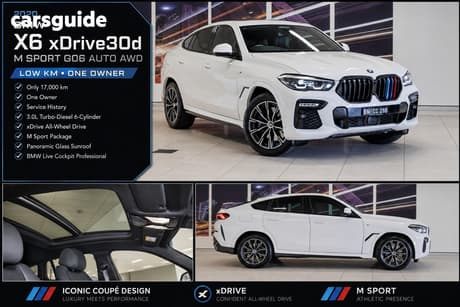 White 2020 BMW X6 Coupe Xdrive30D M Sport