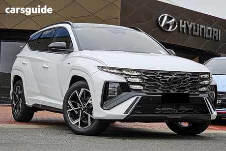 White 2026 Hyundai Tucson Wagon Premium N Line Hybrid (Awd)