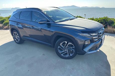 Beige 2024 Hyundai Tucson Wagon Premium Hybrid (Awd)