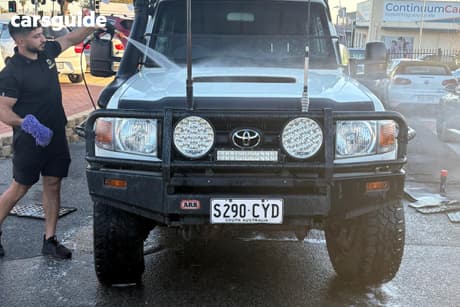 White 2013 Toyota Landcruiser Double Cab Chassis Workmate (4X4)