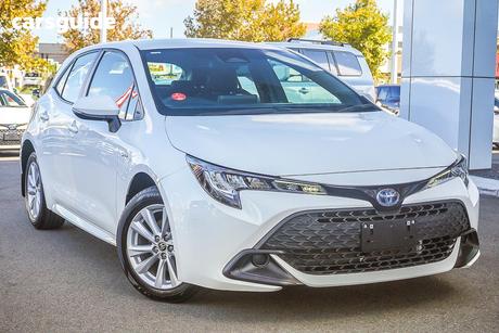 White 2024 Toyota Corolla Hatchback Ascent Sport + Conv Pk Hybrid