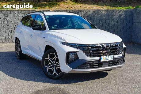 White 2021 Hyundai Tucson Wagon N Line (Fwd)