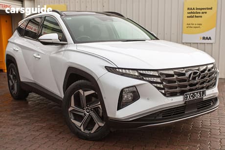 White 2022 Hyundai Tucson Wagon Highlander (Awd)