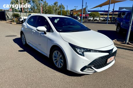 White 2022 Toyota Corolla Hatchback Ascent Sport + Conv Pk Hybrid