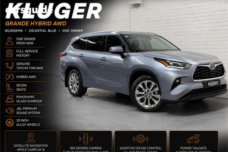 Blue 2021 Toyota Kluger Wagon Grande Hybrid Awd