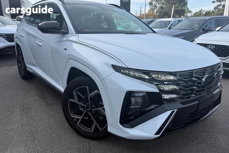 White 2024 Hyundai Tucson Wagon Premium N Line Hybrid (Awd)