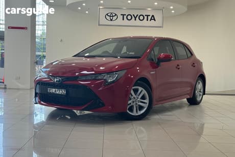 Red 2020 Toyota Corolla Hatchback Ascent Sport (Hybrid)