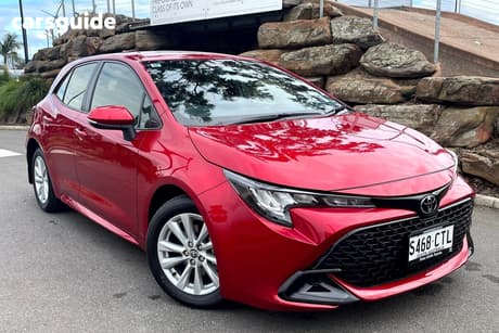 Red 2022 Toyota Corolla Hatchback Ascent Sport