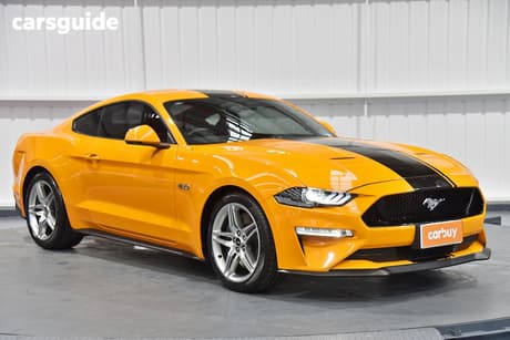 Orange 2018 Ford Mustang Coupe Fastback Gt 5.0 V8