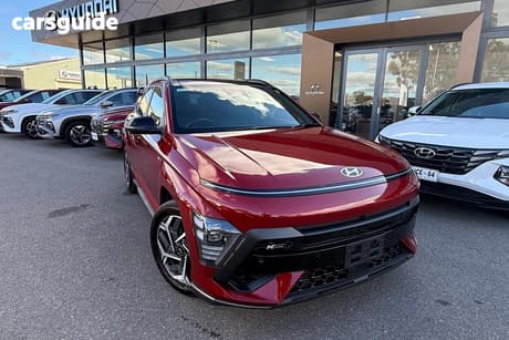 Red 2025 Hyundai Kona Wagon Hybrid Premium N Line