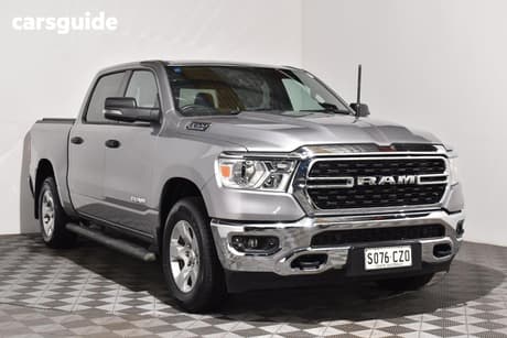 Silver 2023 RAM 1500 Crew Cab Utility Big Horn (5-7 Tub) Mhev (4X4)