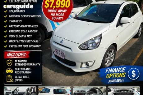 White 2013 Mitsubishi Mirage Hatchback Ls