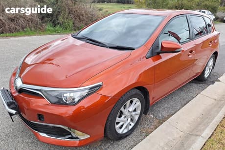 Orange 2017 Toyota Corolla Hatchback Ascent Sport