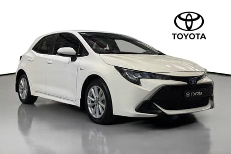 White 2025 Toyota Corolla Hatchback Ascent Sport Hybrid