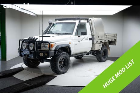 White 2009 Toyota Landcruiser Cab Chassis Workmate (4X4)