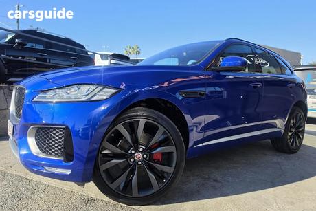 Blue 2016 Jaguar F-Pace Wagon 30D First Edition