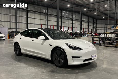 White 2021 Tesla Model 3 Sedan Standard Range Plus Rwd