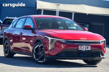 Red 2025 Kia K4 Hatchback Sport+