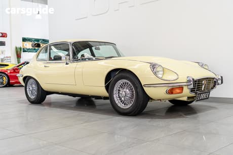 Yellow 1972 Jaguar E Type Coupe 5.3