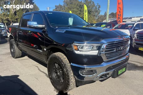 Black 2024 RAM 1500 Crew Cab Utility Laramie (W/Sunroof) Mhev