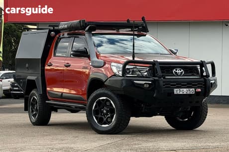 Orange 2018 Toyota Hilux Dual Cab Utility Rugged X (4X4)
