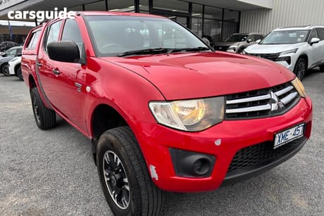 Red 2009 Mitsubishi Triton Double Cab Utility Glx (4X4)