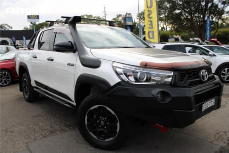 White 2018 Toyota Hilux Dual Cab Utility Rugged X (4X4)