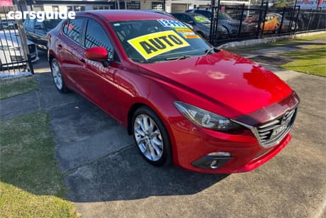 Red 2015 Mazda 3 Sedan Sp25