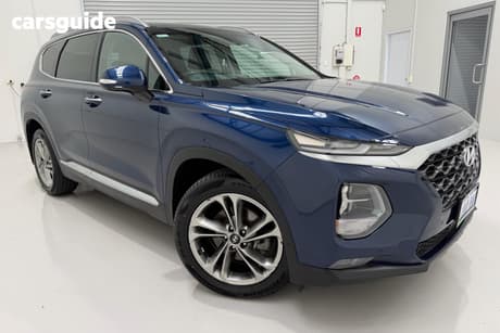 Blue 2019 Hyundai Santa FE Wagon Highlander Crdi Satin Awd