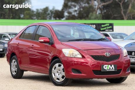 Red 2009 Toyota Yaris Sedan Yrs