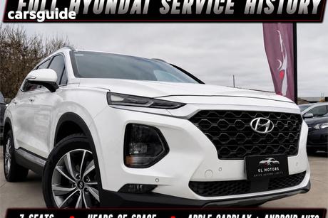White 2019 Hyundai Santa FE Wagon Elite Crdi (Awd)