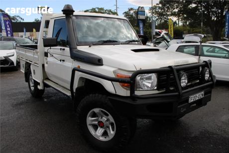 White 2011 Toyota Landcruiser Cab Chassis Workmate (4X4)