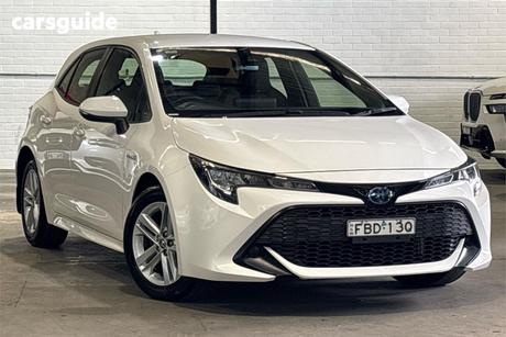 White 2021 Toyota Corolla Hatchback Ascent Sport Hybrid