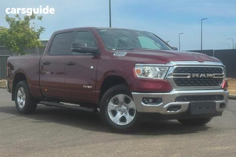 Red 2024 RAM 1500 Crew Cab Utility Big Horn (6-4 Tub) Mhev (4X4)